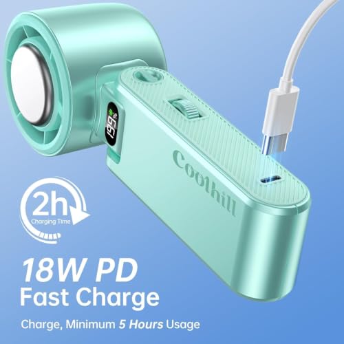 Image of Pro Handheld Portable Fan with Turbo Cooling 199-Speed 5500mAh