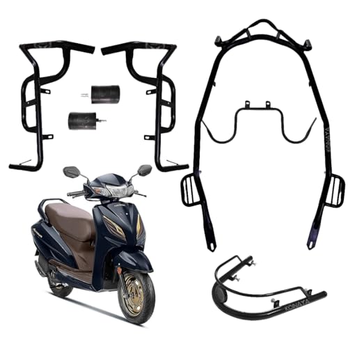 Image of ACTIVA 6G CRASH GUARD WITH FIX FOOTREST AND FRAME SLIDER LAGGUARD FRONT AND REAR CRASH GUARD SUITABLE FOR ACTIVA 6G, BS6 SCOOTER (SET OF 1)