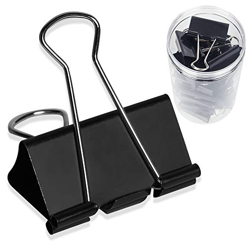 24 Packs Extra Large Binder Clips, 2 Inch Big Paper Clamps for Office, School and Home Supplies, Black