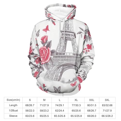 Sweatshirt Tour de Roses chaud avec capuche protectrice et poche pratique - 3