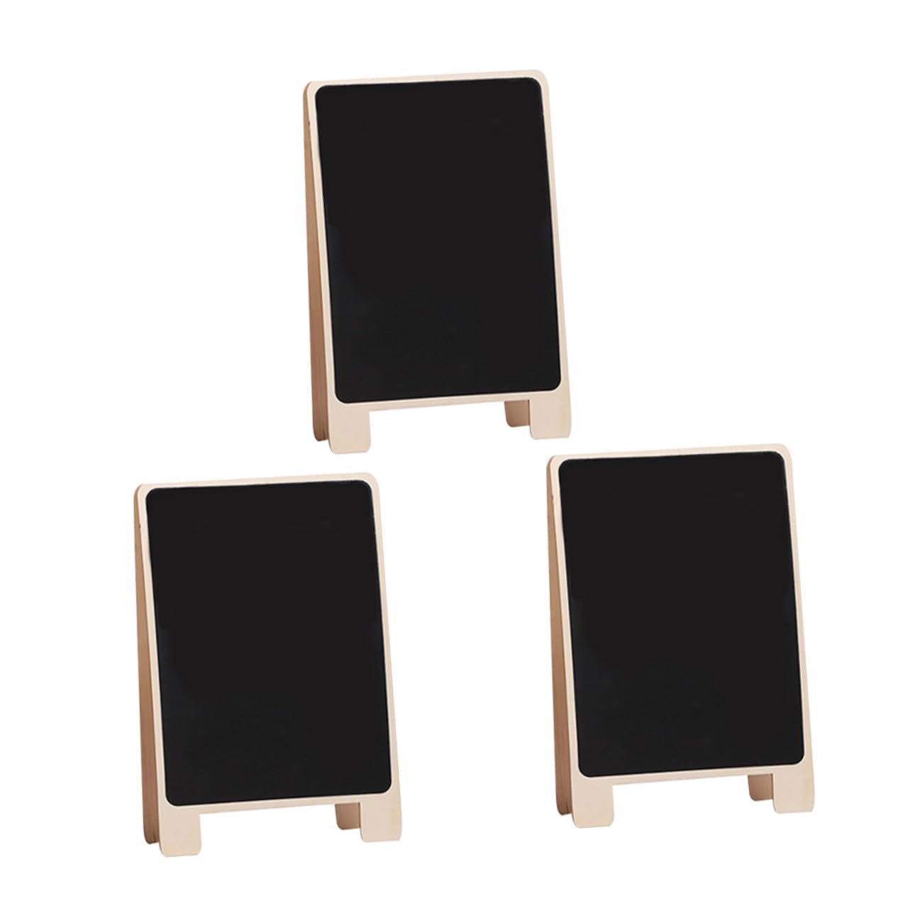 3 pièces Tableaux Noirs sur Pied Bois Double Face Ardoises Réutilisables pour Messages Écriture et Décoration de Table Format