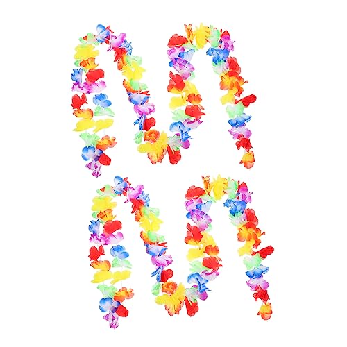 LABRIMP Hawaii Photo Props 2pcs Flower Strips Rings Hawaiian Party Decorations Cloth Banners Tropical Decorations