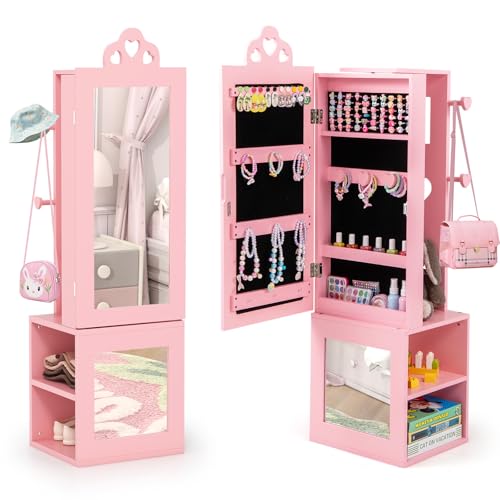 CHARMAID Kids Jewelry Cabinet Armoire, 47