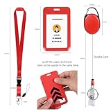 Red Badge Holder and Retractable Reels,Lanyard with Release Buckle, for ID Card Women Kid Office Nurses Teacher Doctor Student - Image 2