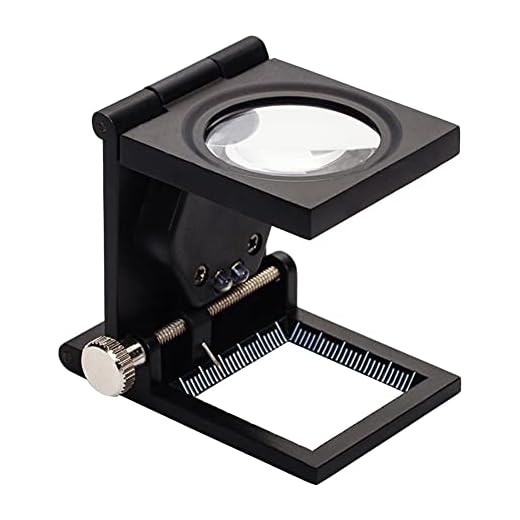 10 Lupa de Mesa con cuentacables de aleación de Zinc y Cristal Plegable con 2 Luces LED, Escala Lupa de Lectura, Gran Lente para el hogar, artesanía, Herramientas de joyería, Textil, reparación de