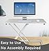 Aconcept Extra-Slim 26 x 14 White Lift Standing Desk Converter, Manual Keyboard Mouse Stand or Adjustable Height Sit Stand up Desk Riser, Compact for Monitor or Laptop Workstation