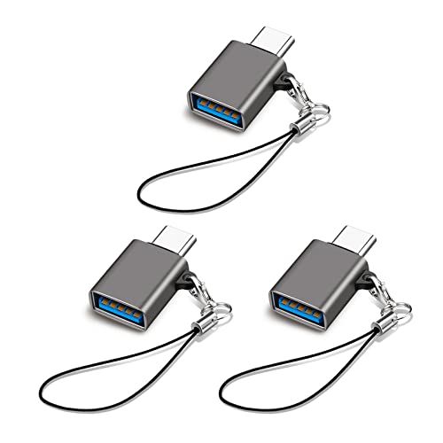 USB Type C & USB 変換アダプタ 3個セット Popolier USB3.2 Gen2 10Gbps高速転送 タイプC 変換 OTG対応 MacBook Pro 2021 MacBook Air 2022 iPad Pro 2021 及び ほかのUSB-C機器などに対応 USB-C変換コネクタ (3, ガン色)