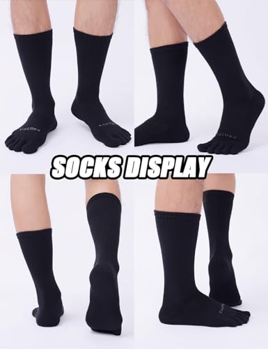 Calf Toe Socks, Five Finger Crew Running Socks, Cool-Max Moisture4