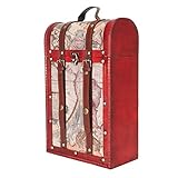 Fácil de empaquetar: la tapa decorativa de madera de la caja del vino se cierra con una hebilla e incluye un divisor de madera para mantener la botella segura con un encanto antiguo