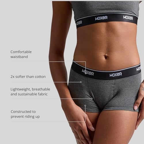 Image of Woxer Womens Boxer Briefs Underwear - Ultra Short Boyshorts Panties, Modal Fabric, Chafe-Free, Boxers for Sleep & Gym