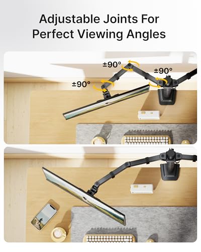 Image of monTEK Heavy-Duty Dual Monitor Stand for 17-32 inch, 22 lbs Each | Adjustable dual monitor mount, full-motion arms, clamp /grommet bases, cable management and VESA 75 /100