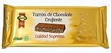 Turrón de Chocolate Crujiente 200 g – Calidad Suprema – Sin Gluten – Dulce Navideño Tradicional – Turrón de Chocolate Crujiente Artesano – Postre y Snack Ideal para Regalo en Navidad