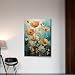 StoreUSA99 Teal Watercolor Floral Canvas Art – Modern Aqua and Gray Poppy Prints, Teal Orange Botanical Wall Art, Contemporary Floral Landscape Decor