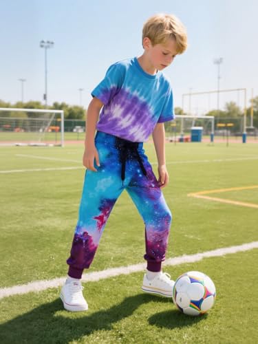 UNICOMIDEA Boys&Girls Athletic Jogger Pants Cool 3D Graphic Galaxy Jogger Sweatpants Junior Teens Drawstring Waist Active Sweatpants Causal Outfits for Sport Outdoor 6-7 Years'' — view 2