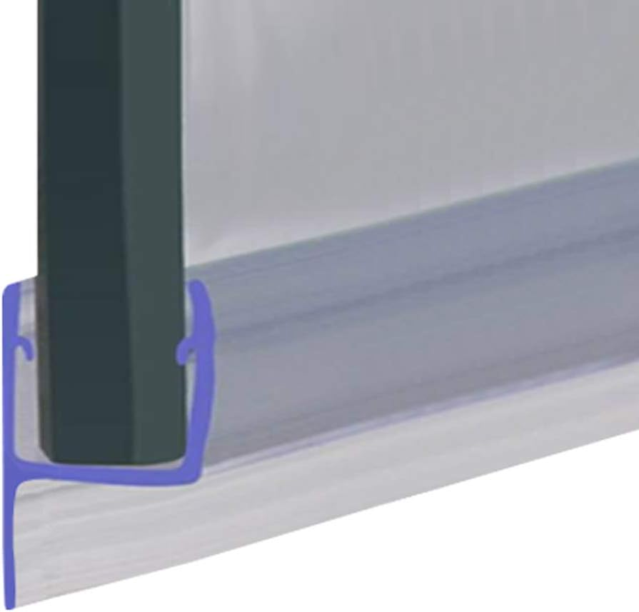 Shower Seal for Screens, Doors or Panels | Fits 4, 5 or 6mm Glass | Straight Soft h Fin Shape | Seals Gaps of Up to 25mm | 90cm, 140cm or 2m Long | FIN007-25 (200cm)