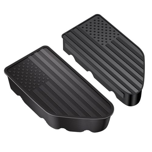 Bed Rail Stake Pocket Covers for GMC Chevy Silverado/GMC Sierra 1500 2019-2024 2025, GMC Sierra and Chevy Silverado Accessories, 2 PCS Truck Rear Caps Bed Rail Holes Covers (Black Flag)