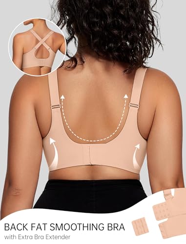Image of OEAK Womens Wireless Jelly Bras V Mesh Comfortable Bralette Supportive Tshirt Bra No Underwire Seamless Push Up Everyday Bras