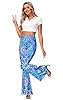 Women's Hippie Costume Pants Groovy Floral Flare P... #2