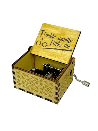 Image of Augen Music Box Gift- Wooden Music Box, Laser Engraved Vintage Music Boxes Birthday /Valentine's Day Gift Harry Wizard (Mini 12), Music