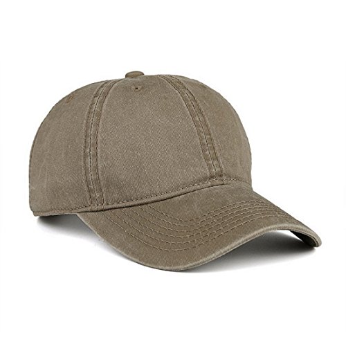 VANCIC Low Profile Washed Brushed Twill Cotton Adjustable Baseball Cap Dad Hat for Men Women (Light Khaki)