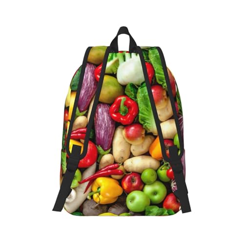 Mochila de mano para mujer con estampado de frutas bolsa de viaje y laptop funcional 3