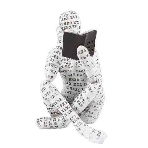 MplehDa Figura Decorativa de Mujer Leyendo Para Estante, Escultura de Ratón de Biblioteca, Pequeñas Mujeres Lectoras en Forma de Villano Para Escritorio