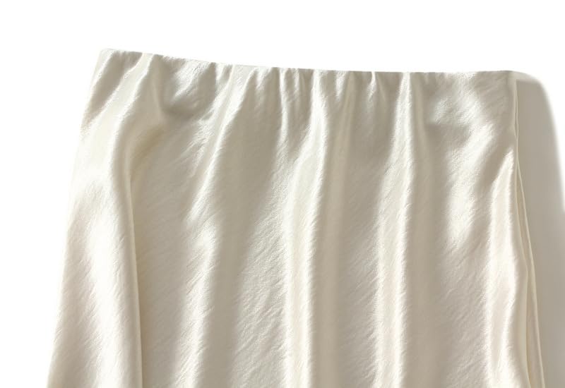Wuitrie Long Skirts for Women Satin Fishtail Skirt Slim Package Hip A-Line Midi Skirt2