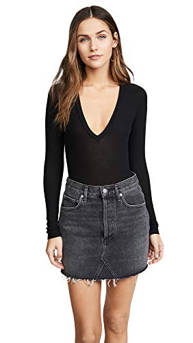 Only Hearts Women's V Neck Bodysuit, Black, Medium