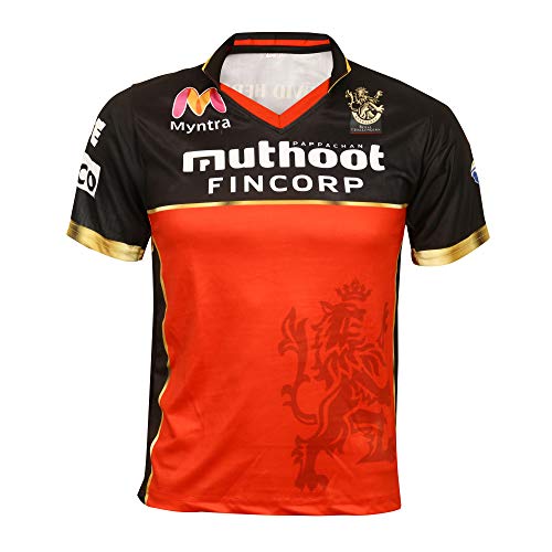 KD IPL Cricket Jersey RCB Team Supporter T-Shirt 20-21 Half & Full Sleeve Royal Challengers Bangalore Uniform - Half Sleeve Plain 38