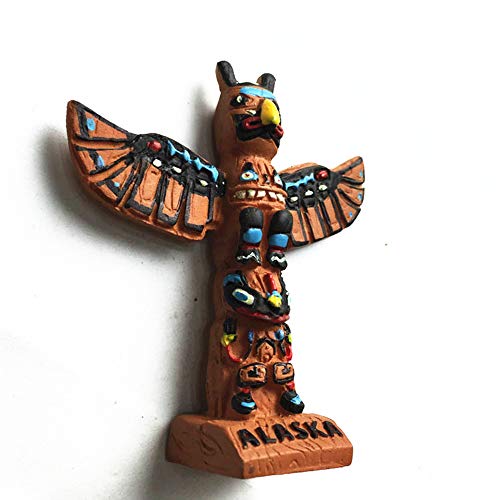 Imán decorativo 3D Totem Alaska para refrigerador miniatura 4