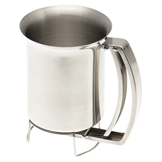 Pancake Batter Dispenser- Gourmet Stainless-Steel Pourer- Perfect for Baking Cupcakes, Waffles, Cakes, and Muffins- No Drip Dispenser by Chef Buddy