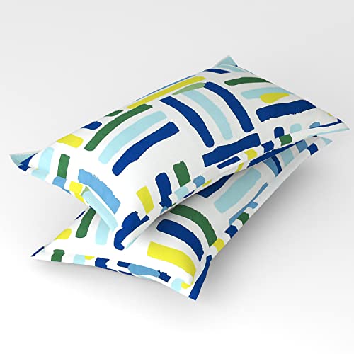 Image of BSB HOME 180 TC Premium Cotton Pillow Covers | Regular Pillow Cases | Set of 2 Pieces Pillow Covers only King Size (Blue, 20 x 30 Inches)