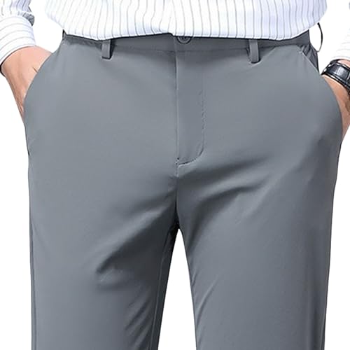 Pantalon de costume homme confortable sans repassage coupe droite
