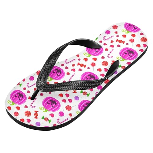 Burbuja Pumpkins Candy Pieces Flip Flops for Women Men, Soft Thong Sandals Rubber Slippers for Pool Beach Essentials2