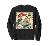 axolotl ramen giapponese divertente grafica kawaii axolotl anime felpa
