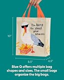 Blue Q Handy Tote Bag - I'm Here to Steal Your Snacks - Recycled & Reusable Sturdy Canvas Shopping Bag with Quirky Art and Handles, 95% Recycled Material Ideal for Lunch, Gift, 10" h x 8.5" w x 4.5" d