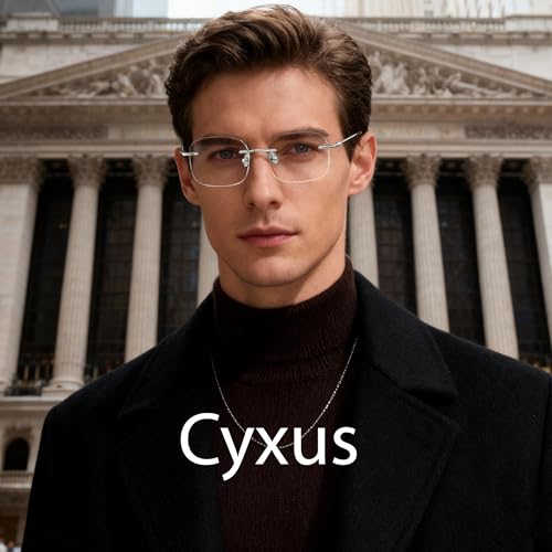 Image of Cyxus Rimless Pure Titanium Blue Light Blocking Glasses, Ultra Lightweight Frameless Computer Eyewear, Anti Screen Glare