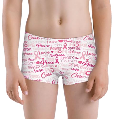 Boys' Cotton Boxer Brief Soft Underwear-Breast Cancer Ribbons Awareness