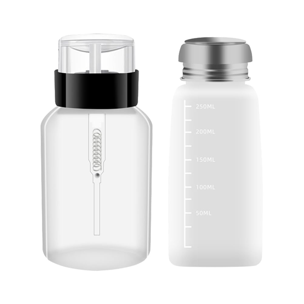 PACKOVE Nail Varnish Remover Bottle Nail Polish Remover Pump Dispenser Nails Polish Remover Liquid Container Push Down Cleanser Bottle for Nails Varnish Remover Makeup Remover-image-6
