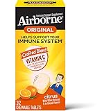 Airborne Citrus Chewable Tablets, 32 count - 1000mg of Vitamin C - Immune Support Supplement (Packaging May Vary) ( Pack of 2)