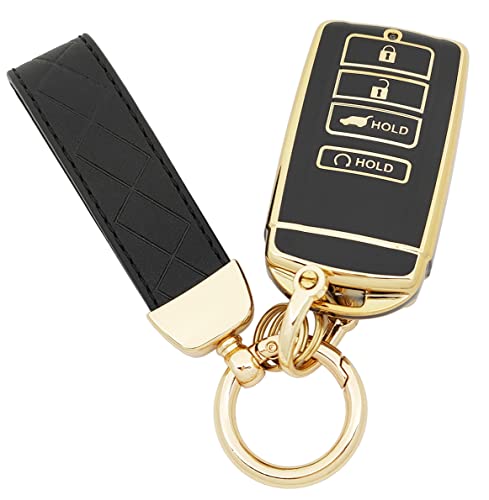 AYGUCEKE TPU Protective Key Fob Cover Case Compatible with Acura RLX RDX MDX ILX TLX PLX NSX TL Smart Remote Key Fob (Black)