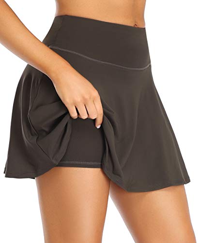 Image of Oalka Women's Pleated Skirt with Pockets High Waist Sports Athletic Running Shorts Golf Tennis Skorts