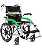 Ultralight Self Propelled Transport Foldable Wheelchair for Adults Airline Approved Transport Chair with 50cm Rear Wheels Double Handbrakes 120kg Weight Capacity JCD-G