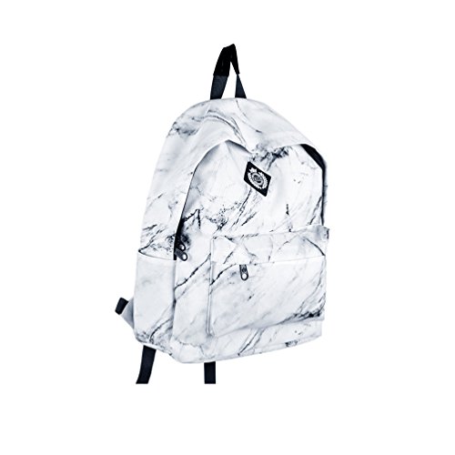 Preisvergleich Produktbild YCLED Mode-Marmor-Muster-Rucksack, Multifunktions-Laptop-wasserdichte Rucksack Reiserucksack Wandern Klettern Tasche Unisex Schultasche Handtasche (Color : White)