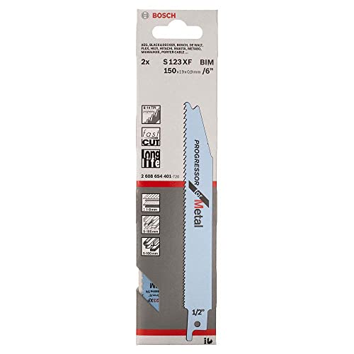 Bosch Accessories lame de scie sabre pour le métal S 123 XF BIM Progressor for Metal 2 pièces 2608654401