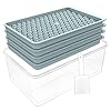 Unigul Mini Ice Cube Trays for Freezer(4Pack), Round Ice Cube Mold with Lid&Bin, Ice Ball Maker Mold Easy Use, 159PCS Ice Cubes with Lid &Bin for Chilling Drinks Coffee Juice(Ice Bin & Ice Scoop)