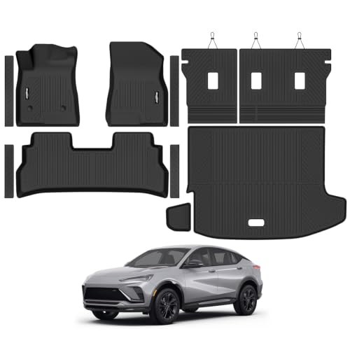 Bingoliner Floor Mats for Chevrolet/Chevy Trax 2024 2025 2026 Trunk Mat and Backrest Mats & Door Sill Guard All Weather TPE Protector for Chevy Trax Accessories