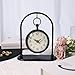 JUMBO DECOR Vintage Metal Table Clock, Farmhouse Table Clock, Small Black Silent Non-Ticking Battery Operated Desk and Shelf Clocks for Home Kitchen Living Room Bedroom Decor