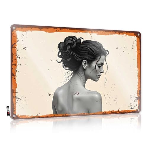 Póster rústico de retrato artístico FZFN decoración retro elegante para salón y baño 30x40