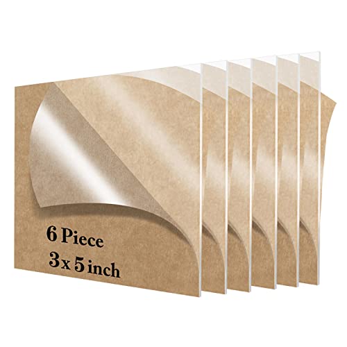 Image of Lesnlok 6 Pieces 3 x 5 Acrylic Sheet1 /8 Thick 3mm Plexiglass Sheet,for Sign,Craft,Photo Frame, DIY Display Projects (6, 3 x 5 x 1 /8)